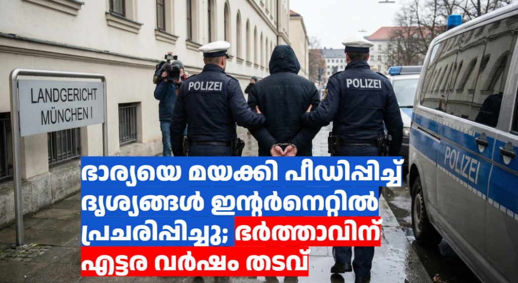 ഭാര്യയെ മയക്കി പീഡിപ്പിച്ച് ദൃശ്യങ്ങൾ ഇന്റർനെറ്റിൽ  പ്രചരിപ്പിച്ചു; ഭർത്താവിന്  എട്ടര വർഷം തടവ്