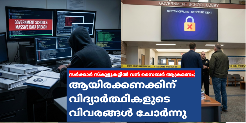 സർക്കാർ സ്‌കൂളുകളിൽ വൻ സൈബർ ആക്രമണം; ആയിരക്കണക്കിന് വിദ്യാർത്ഥികളുടെ വിവരങ്ങൾ ചോർന്നു