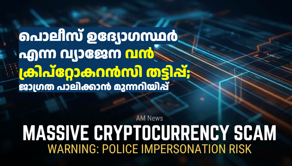 പൊലീസ് ഉദ്യോഗസ്ഥർ എന്ന വ്യാജേന വൻ ക്രിപ്‌റ്റോകറൻസി തട്ടിപ്പ്; ജാഗ്രത പാലിക്കാൻ മുന്നറിയിപ്പ്