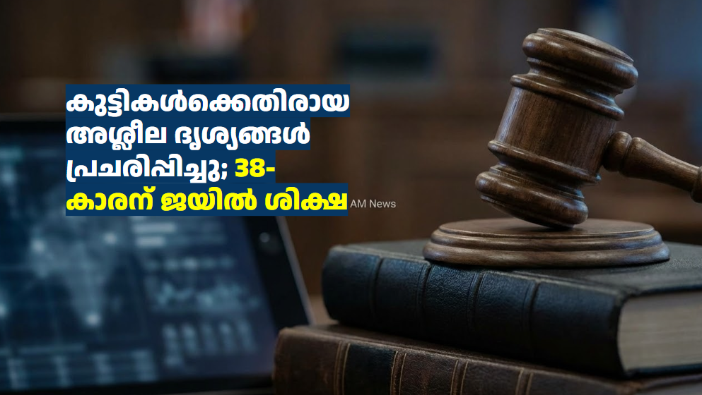 കുട്ടികൾക്കെതിരായ അശ്ലീല ദൃശ്യങ്ങൾ പ്രചരിപ്പിച്ചു; 38- കാരന് ജയിൽ ശിക്ഷ