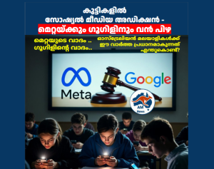 കുട്ടികളിൽ  സോഷ്യൽ മീഡിയ അഡിക്ഷൻ – മെറ്റയ്ക്കും ഗൂഗിളിനും വൻ പിഴ