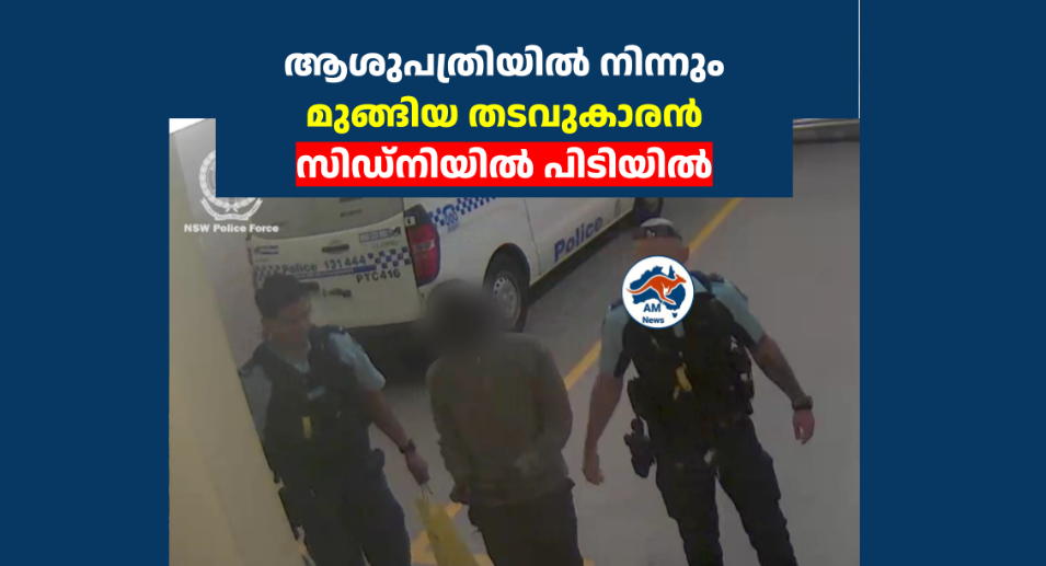 ആശുപത്രിയിൽ നിന്നും മുങ്ങിയ തടവുകാരൻ സിഡ്‌നിയിൽ പിടിയിൽ