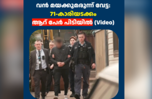സിഡ്‌നിയിൽ വൻ മയക്കുമരുന്ന് വേട്ട: 71-കാരിയടക്കം ആറ് പേർ പിടിയിൽ