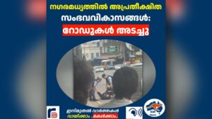 നഗരമധ്യത്തിൽ അപ്രതീക്ഷിത സംഭവവികാസങ്ങൾ: റോഡുകൾ അടച്ചു