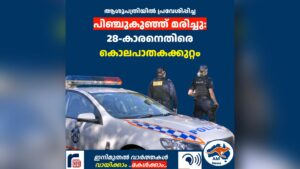 ആശുപത്രിയിൽ പ്രവേശിപ്പിച്ച പിഞ്ചുകുഞ്ഞ് മരിച്ചു: 28-കാരനെതിരെ കൊലപാതകക്കുറ്റം