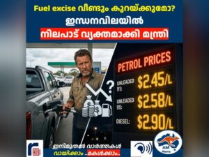 Fuel excise വീണ്ടും കുറയ്ക്കുമോ? ഇന്ധനവിലയിൽ നിലപാട് വ്യക്തമാക്കി മന്ത്രി